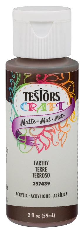 Testors 297439 Acrylic Craft Paint, Matte, Earthy, 2 oz Bottle