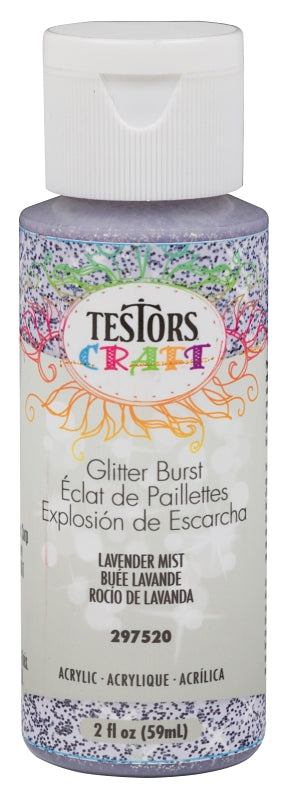 Testors 297520 Craft Paint, Glitter, Lavender Mist, 2 oz Bottle
