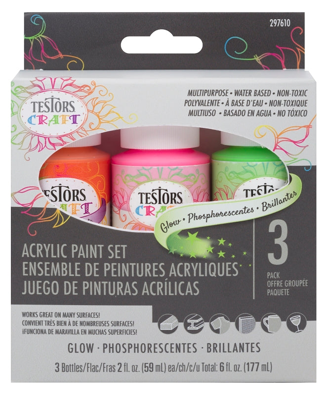 Testors 297610 Craft Paint Set, Decor, 2 oz Bottle