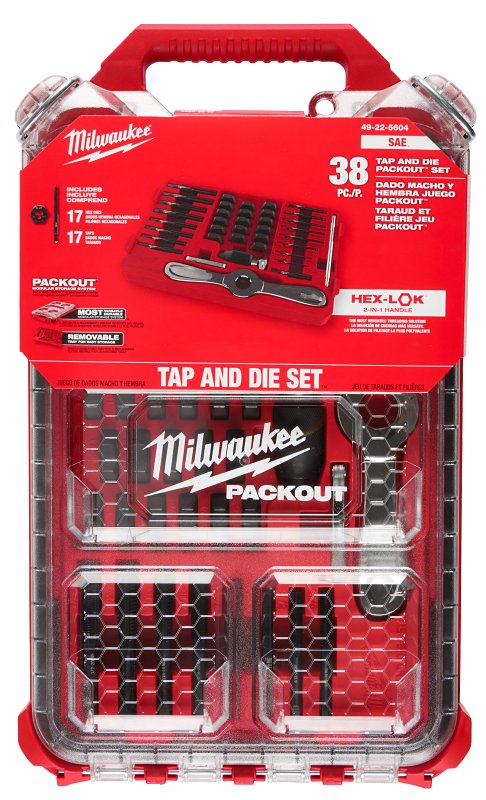 Milwaukee 49-22-5604 Tap and Die Set, 38-Piece, Black Oxide