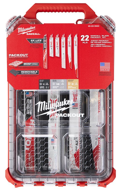 Milwaukee SAWZALL 49-22-5640 Blade Packout Kit, Carbide Cutting Edge