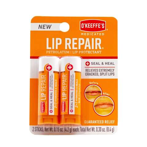 O'Keeffe's Unscented Scent Lip Balm 0.3 oz 2 pk, Pack of 8