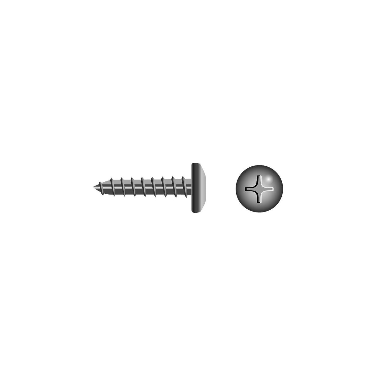 Phillips Tapping Screw - Pan Head, #2 x 3/8″