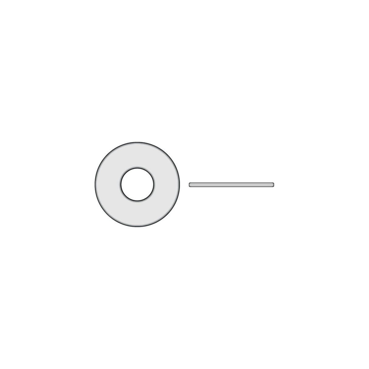 Nylon Flat Washer#6, 0.32" Thick, OD 3/8"