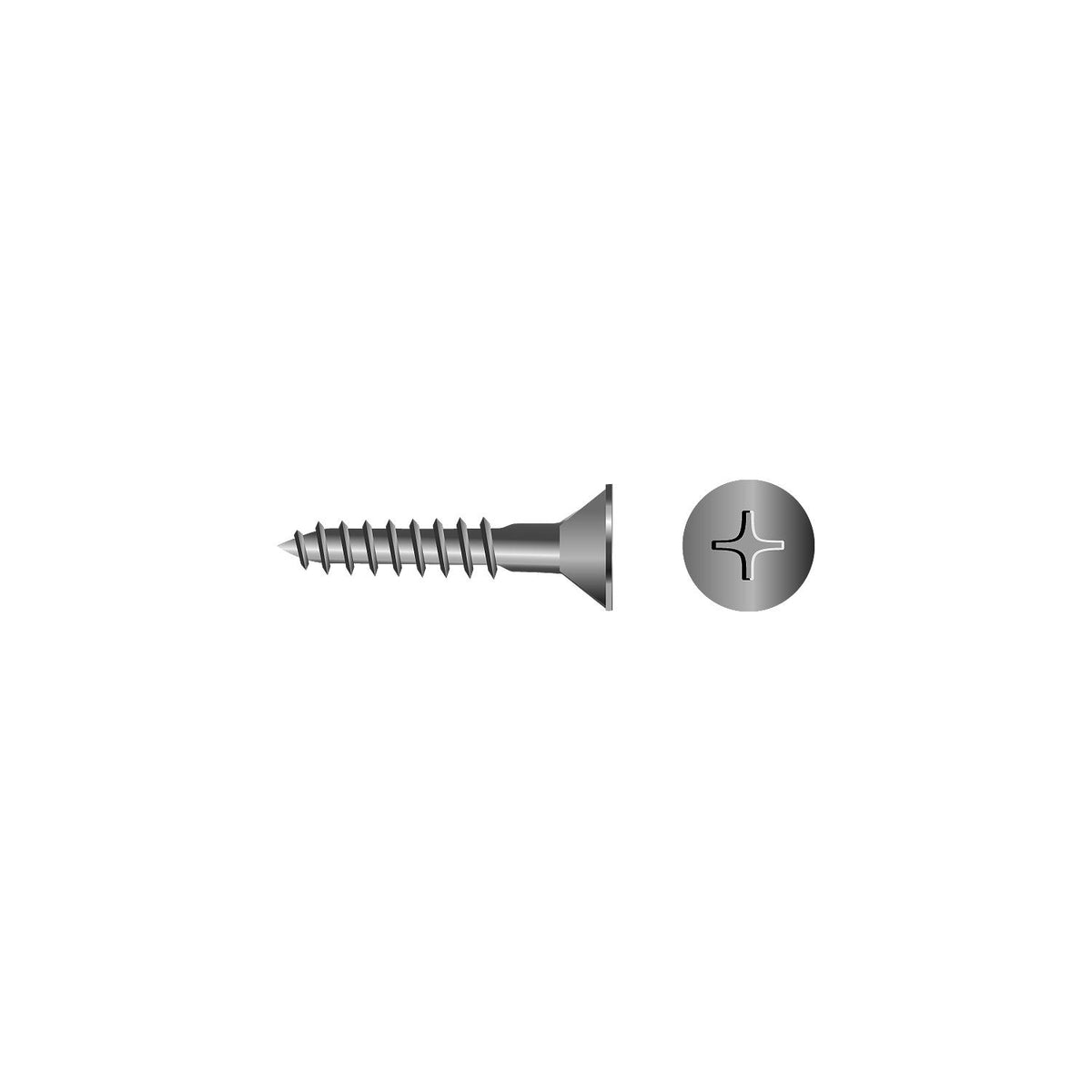 Phillips Wood Screw - Flat Head, #6 x 3/4″