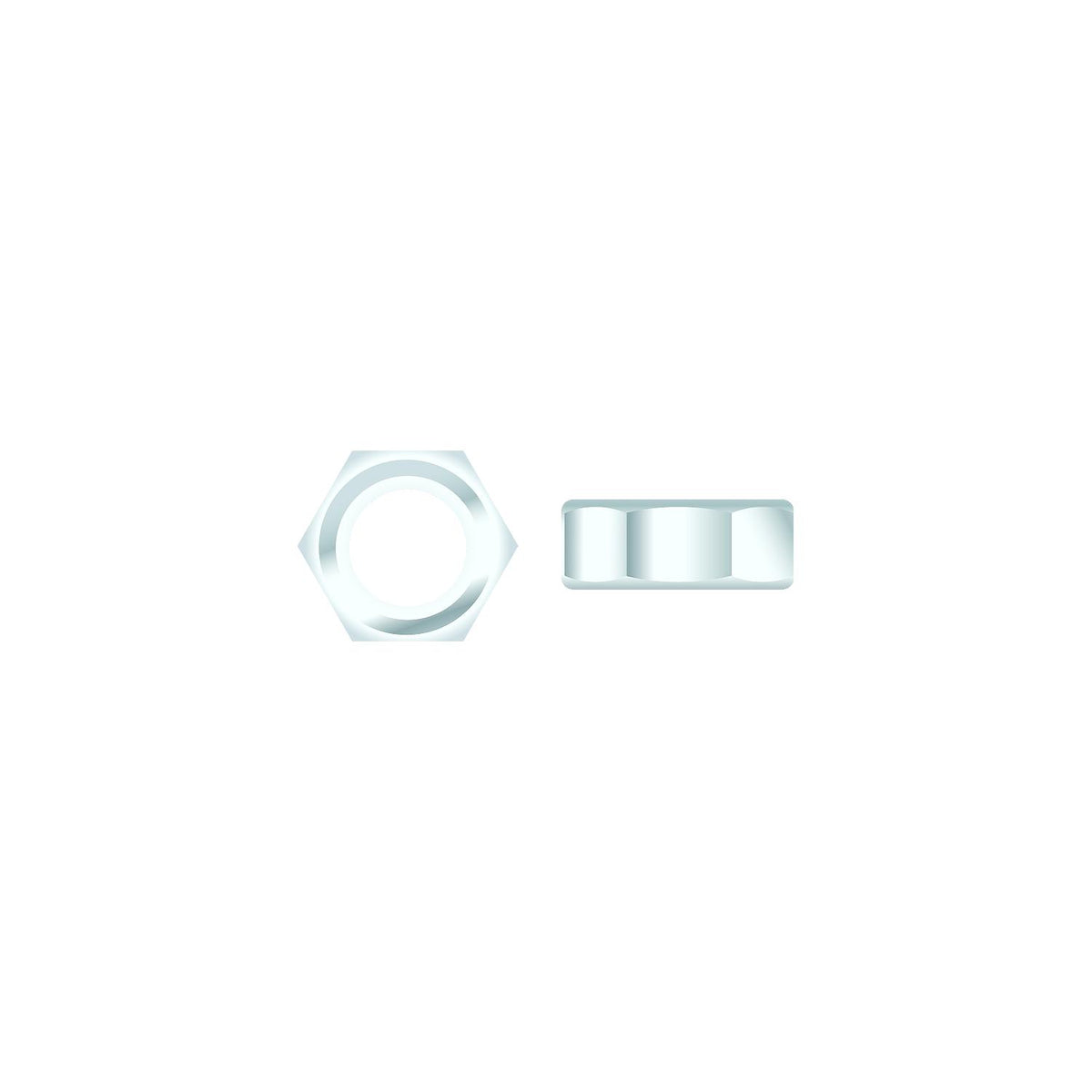 Seachoice 01773 Chrome Plated SS Hex Nut, 1/4-20