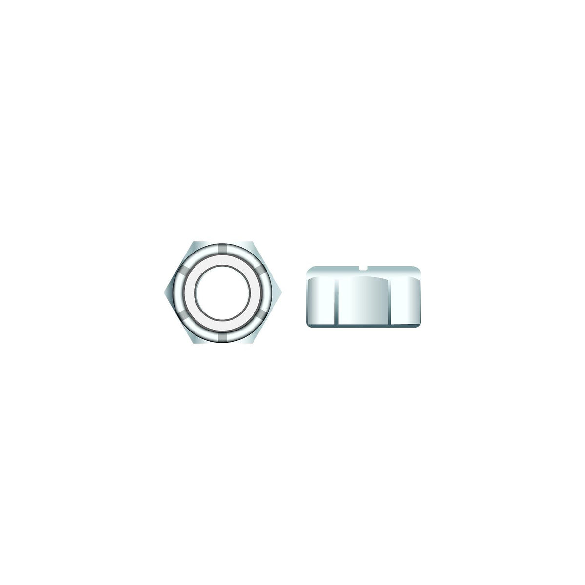 Seachoice 01781 Nylon Insert Chrome Plated SS Locknut, 8-32
