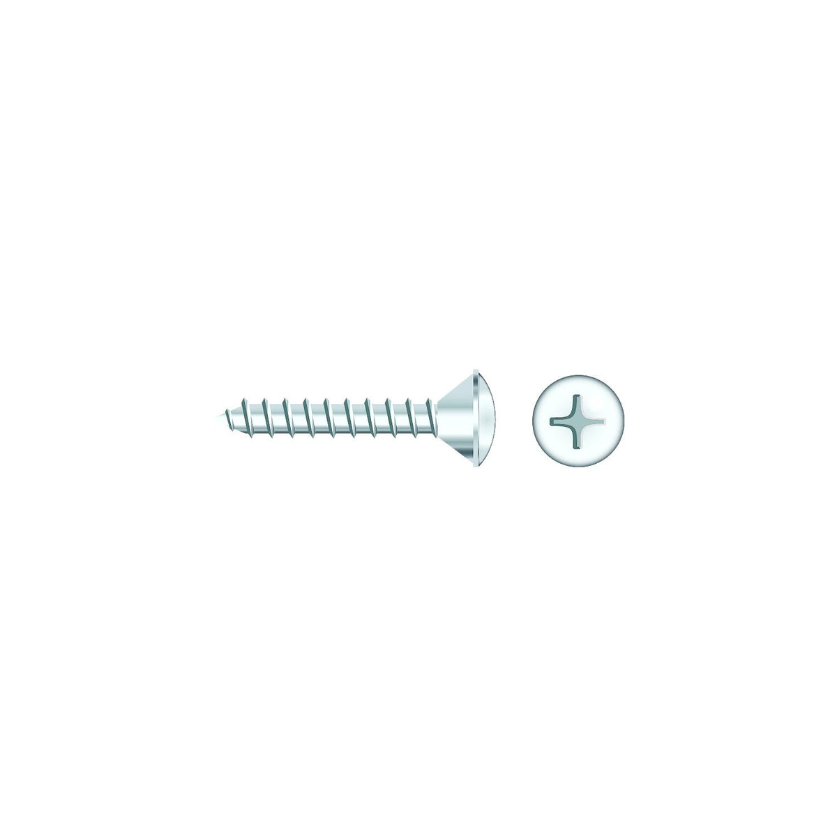 Seachoice 01800 Chrome Plated SS Phillips Tapping Screw - Oval Head, #8 x 1/2″