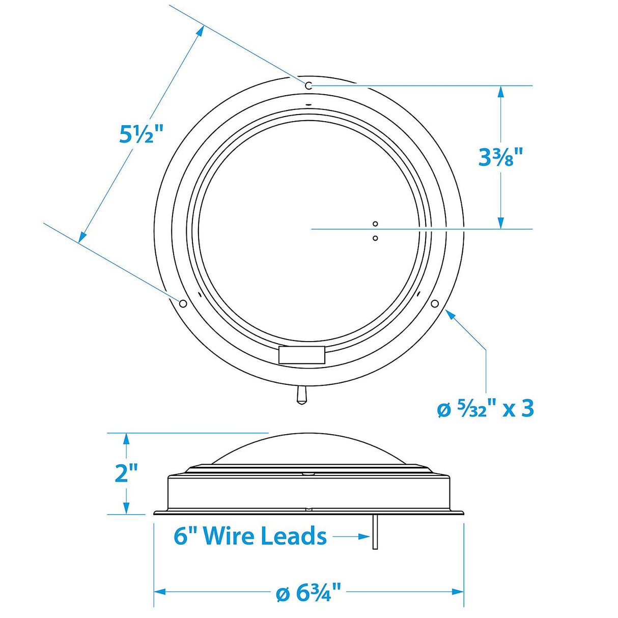 Seachoice Polished Stainless Steel Bright White LED Dome Light