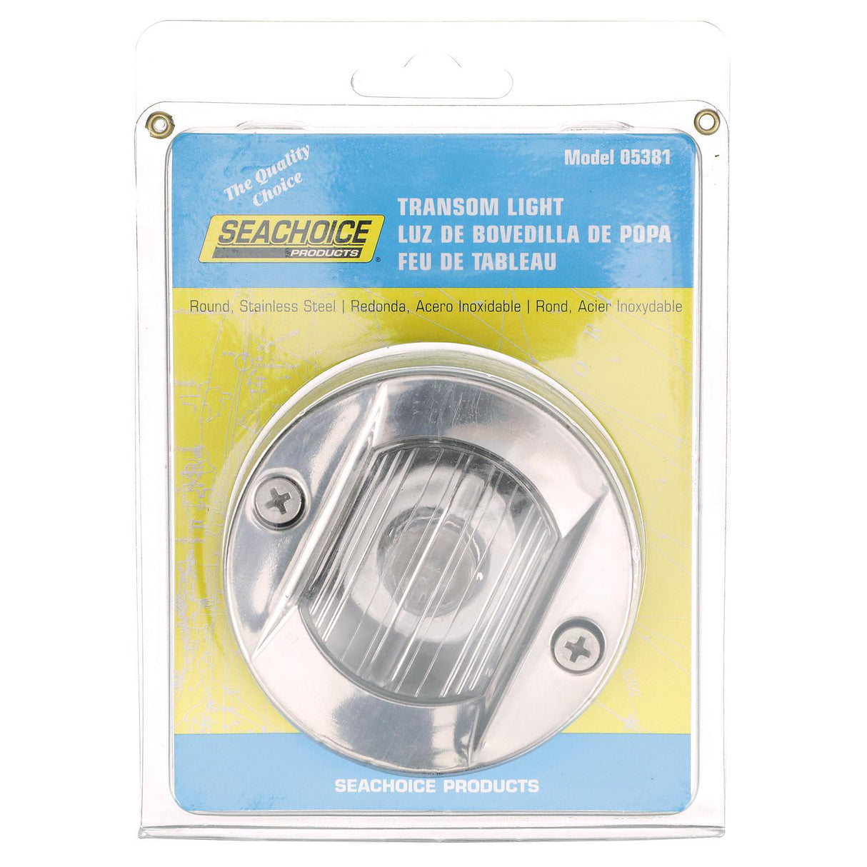 Seachoice 05381 Transom Light With Stainless Steel Flange, Round