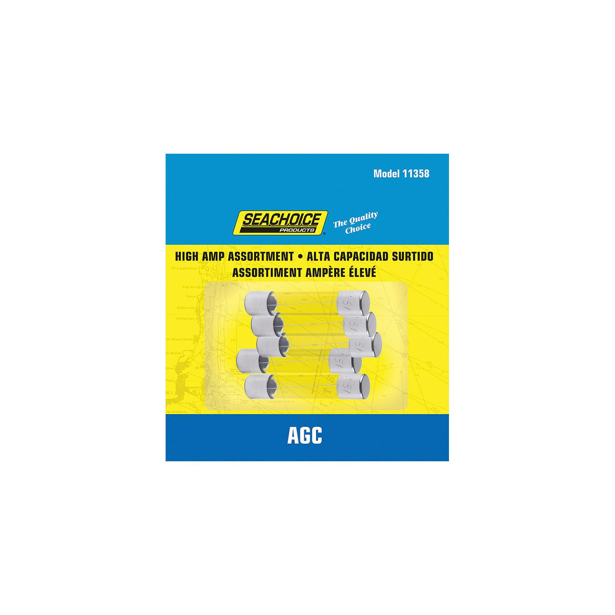 Seachoice High Amp AGC Glass Fuse Assortment, 5ea