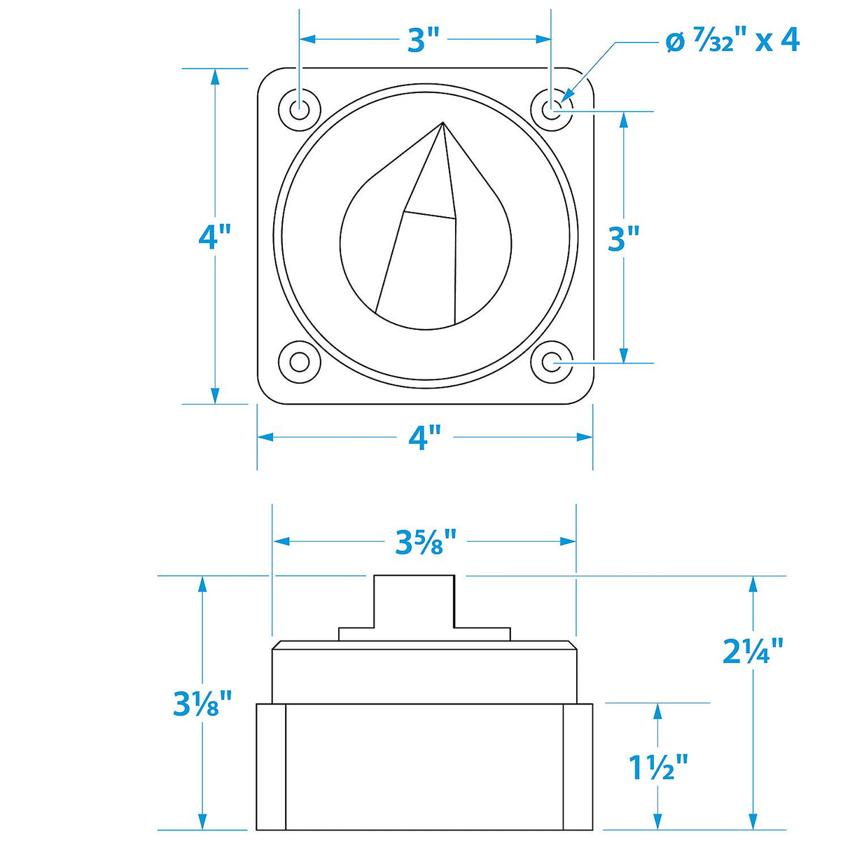 Seachoice Multi Position Compact Battery Selector Switch