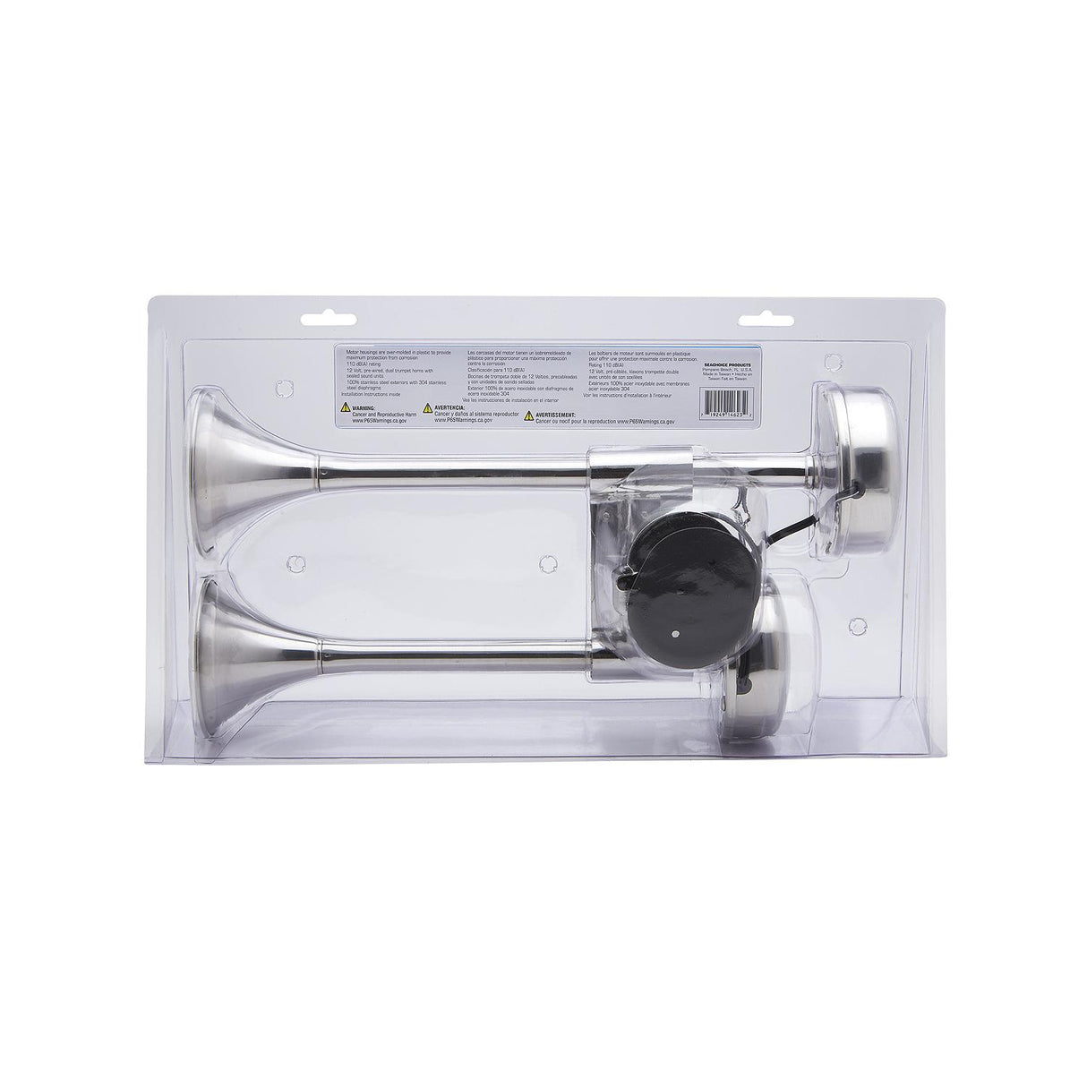 Seachoice 14623 Compact Dual Trumpet Electric Horn 12V Stainless Steel