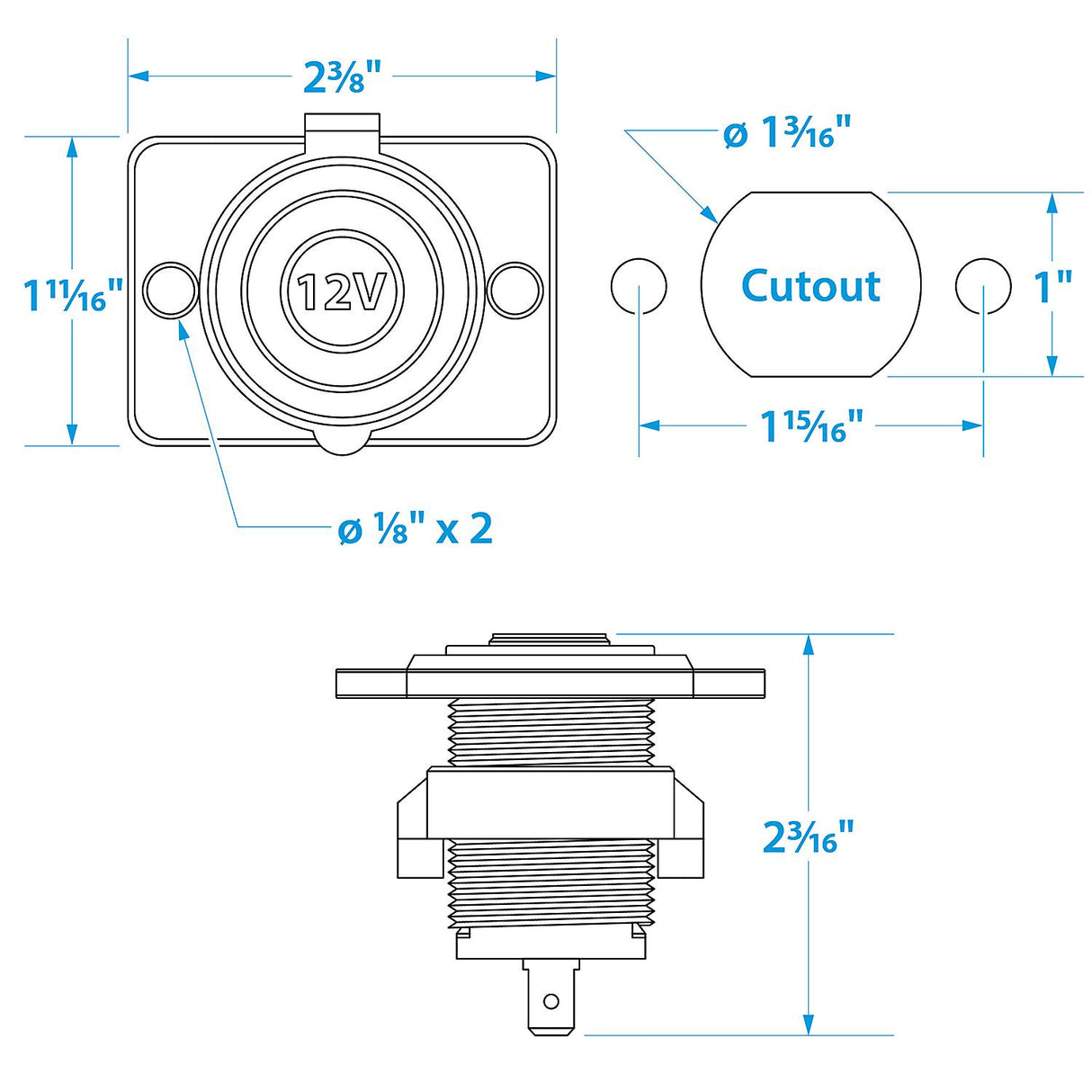 Seachoice 15019 12 Volt DC Plug and Socket