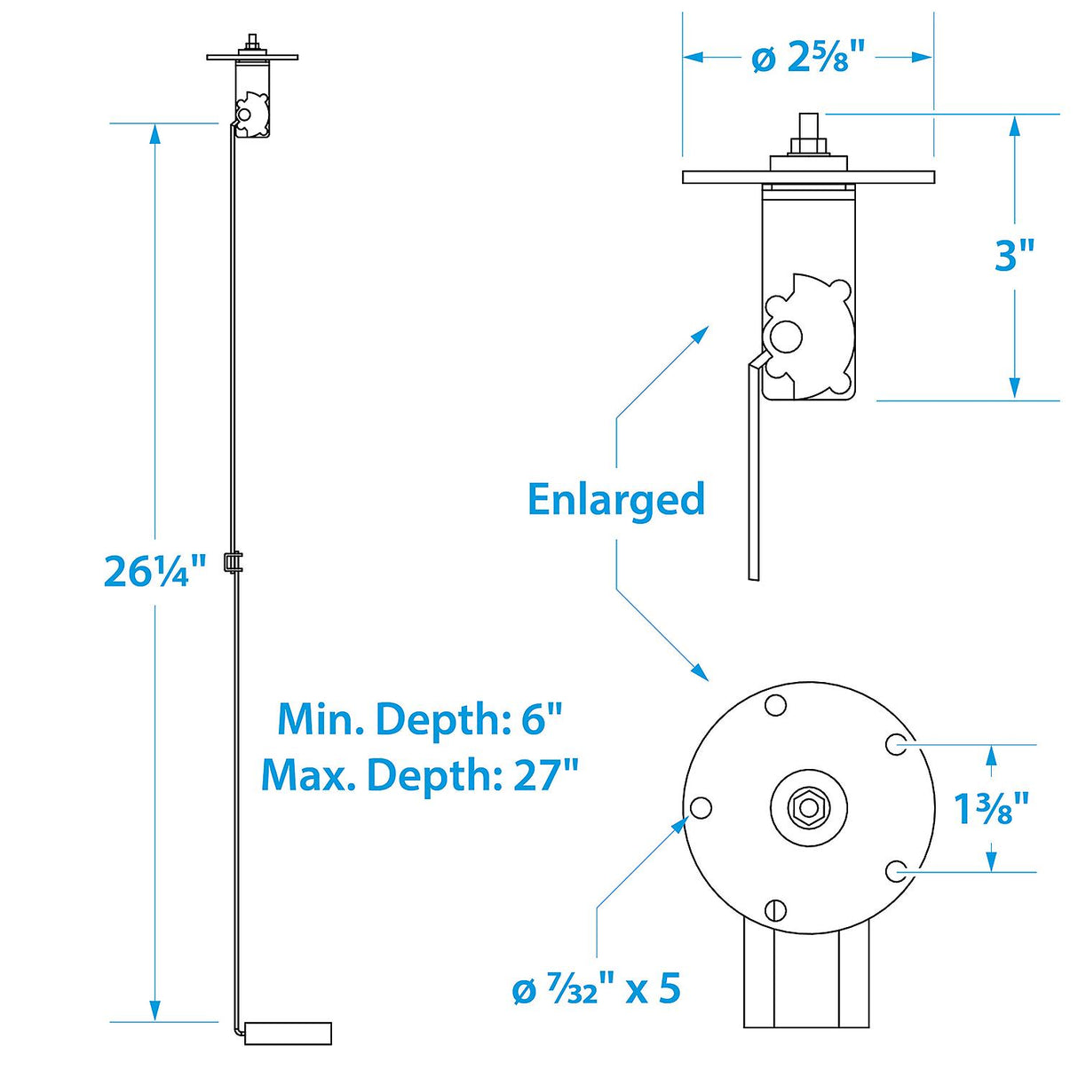 Seachoice 15501 Fuel Gauge Kit
