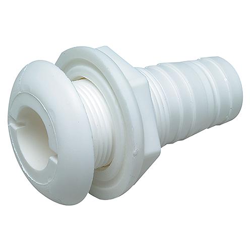5/8″ White Plastic Thru-Hull w/Broad Flange, Pack of 24