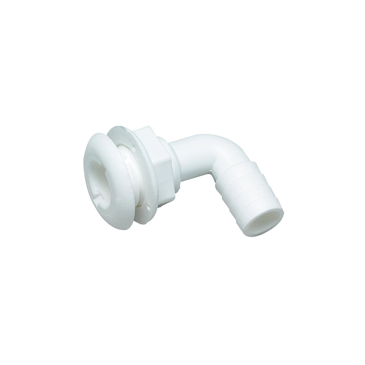 Seachoice 90 Degree Plastic Thru-Hull, One Nut Application, White
