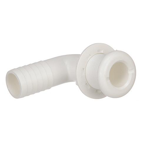 Seachoice 90 Degree Plastic Thru-Hull, One Nut Application, White