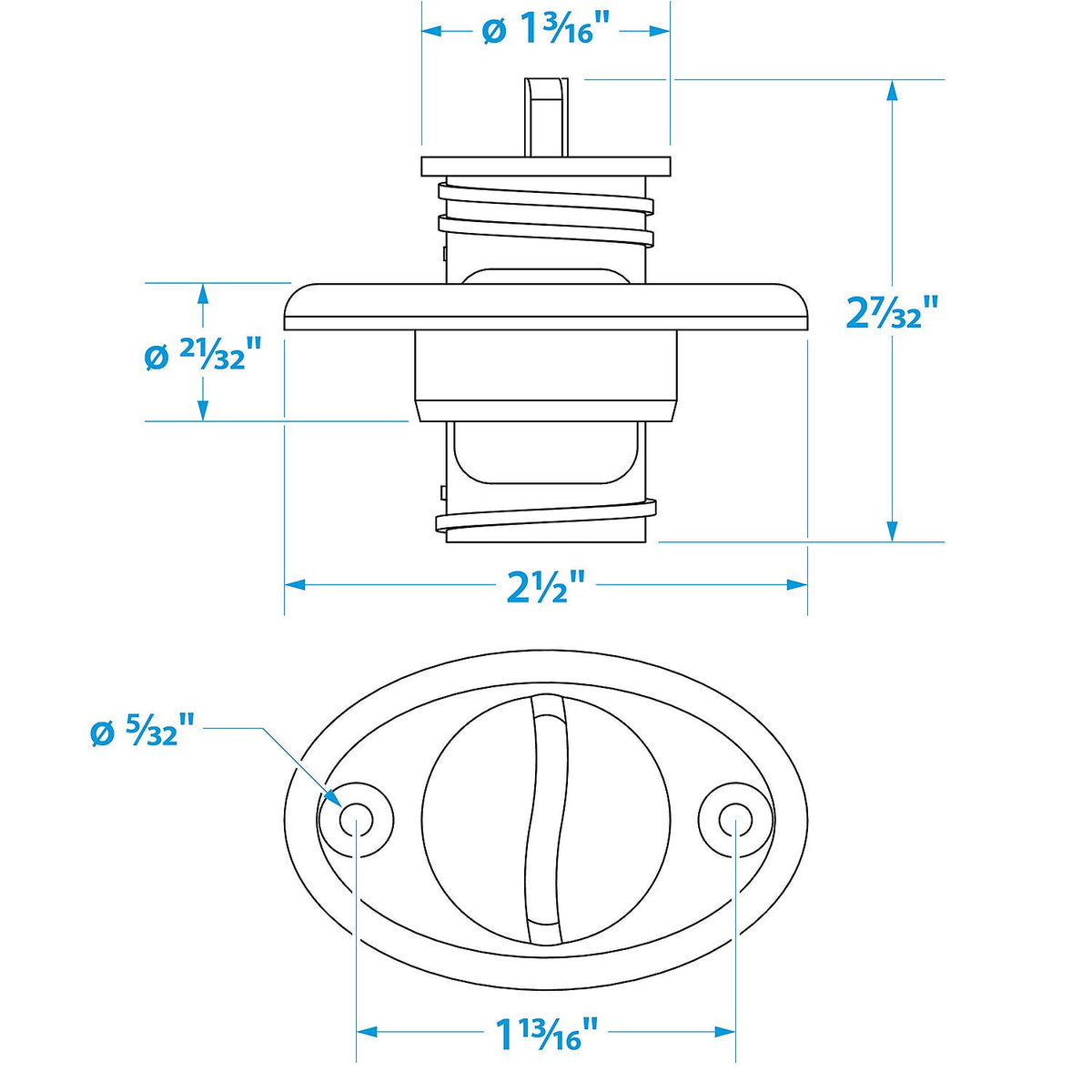 Seachoice 18661 Stainless Steel Garboard Drain and Plug