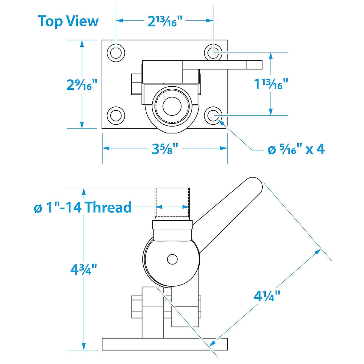 Seachoice 19501 Nylon Antenna Ratchet Mount, White