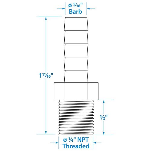Seachoice Brass Male Hose Barb