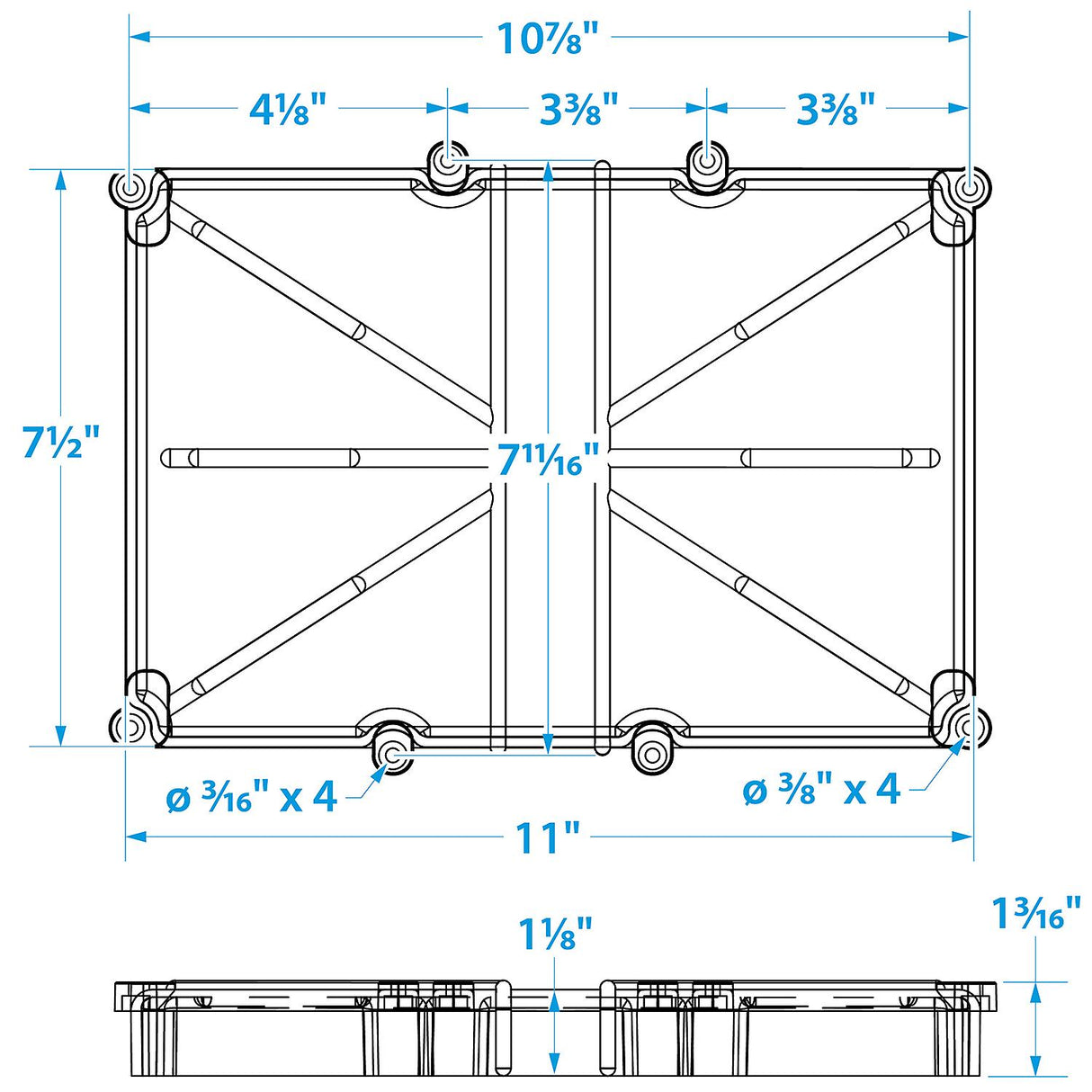 Seachoice 22033 Battery Tray w/Strap & Stainless-Steel Buckle, 24/cs