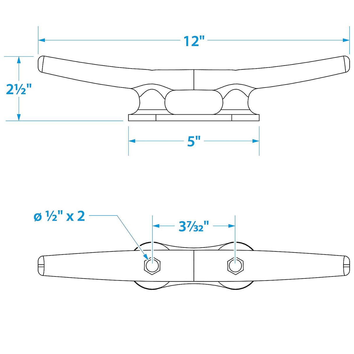 Seachoice Open Based Galvanized Dock Cleat