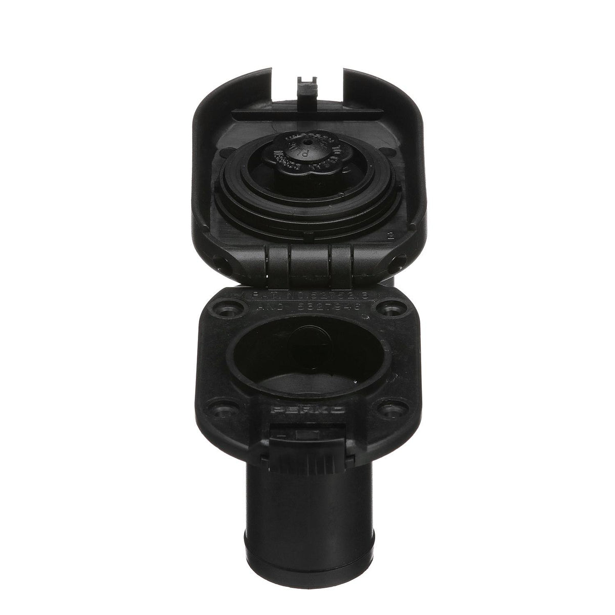 Seachoice Molded Plastic Gas Deck Fill With Vent and Cap (Hinge Flip Top) For 1-1/2″ Hose
