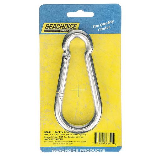 Seachoice Zinc Plated Steel Safety Spring Hook 7/16″ x 4-3/4″