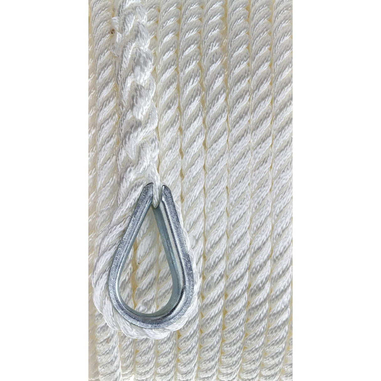 Seachoice 40691 3-Strand Twisted Nylon Anchor Line - White, 3/8" x 50'