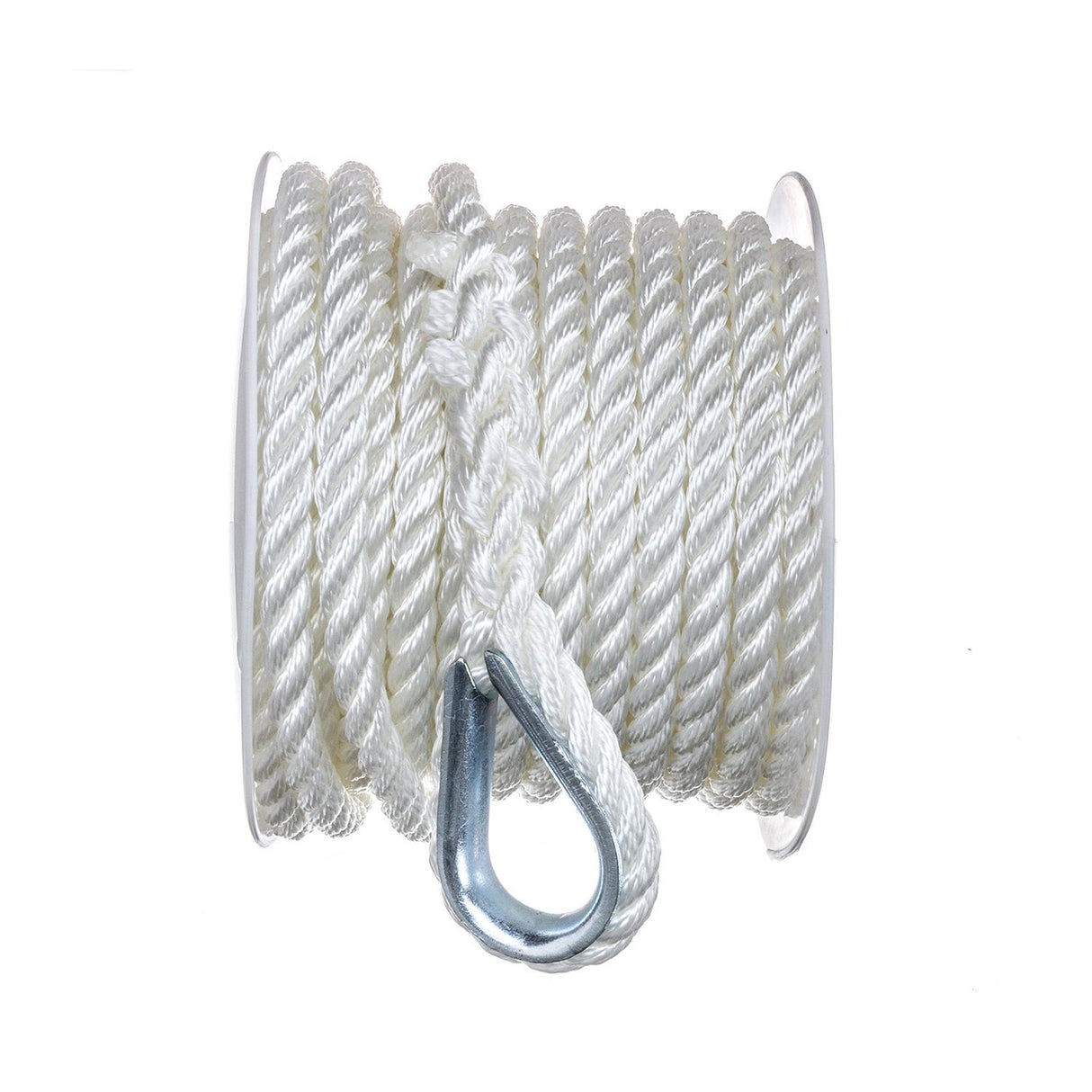 Seachoice 40691 3-Strand Twisted Nylon Anchor Line - White, 3/8" x 50'