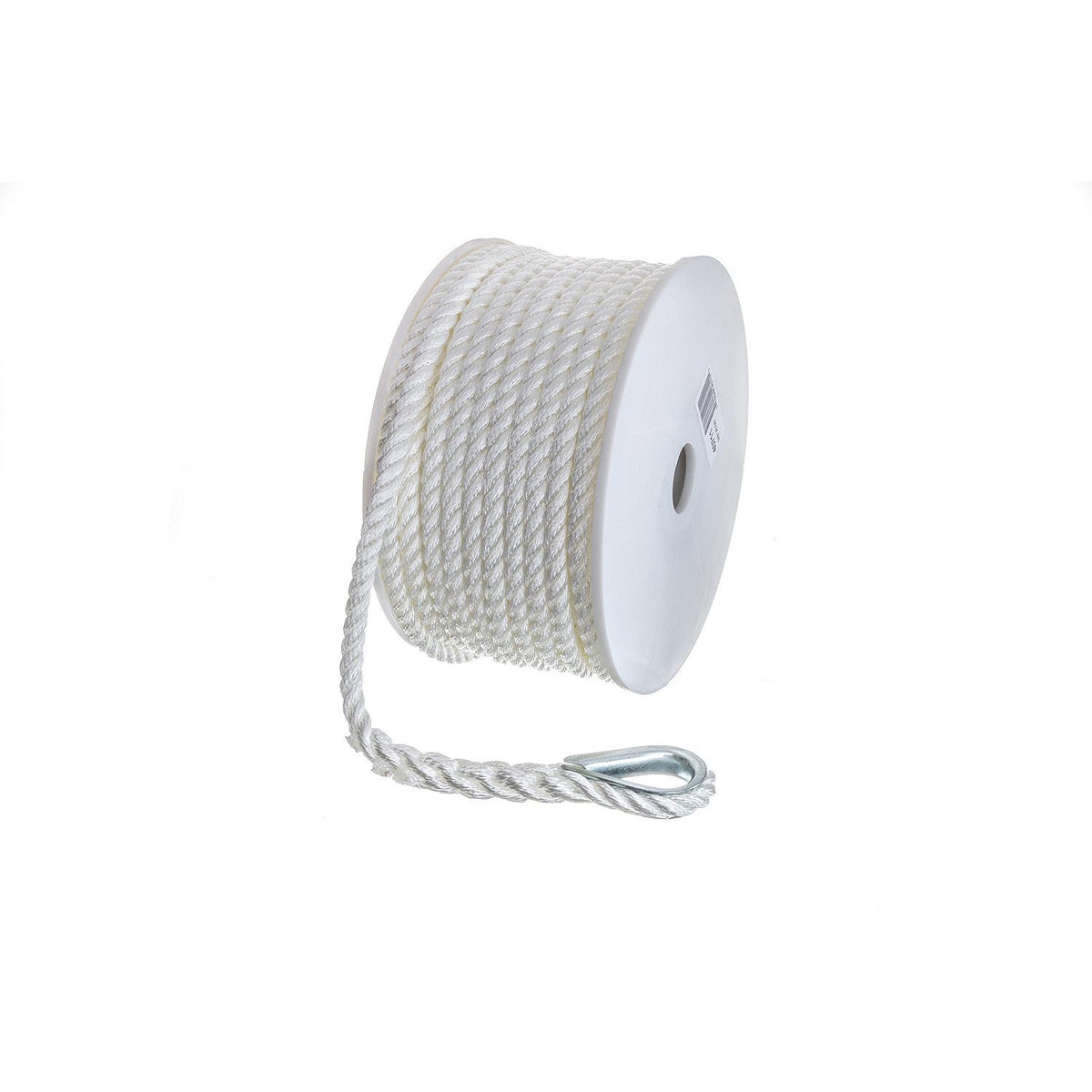 Seachoice 40711 3-Strand Twisted Nylon Anchor Line - White, 3/8″ x 100'