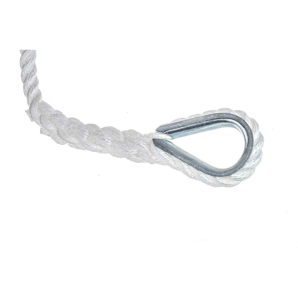 Seachoice 40711 3-Strand Twisted Nylon Anchor Line - White, 3/8″ x 100'