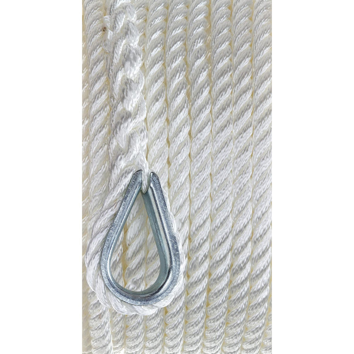 Seachoice 40711 3-Strand Twisted Nylon Anchor Line - White, 3/8″ x 100'