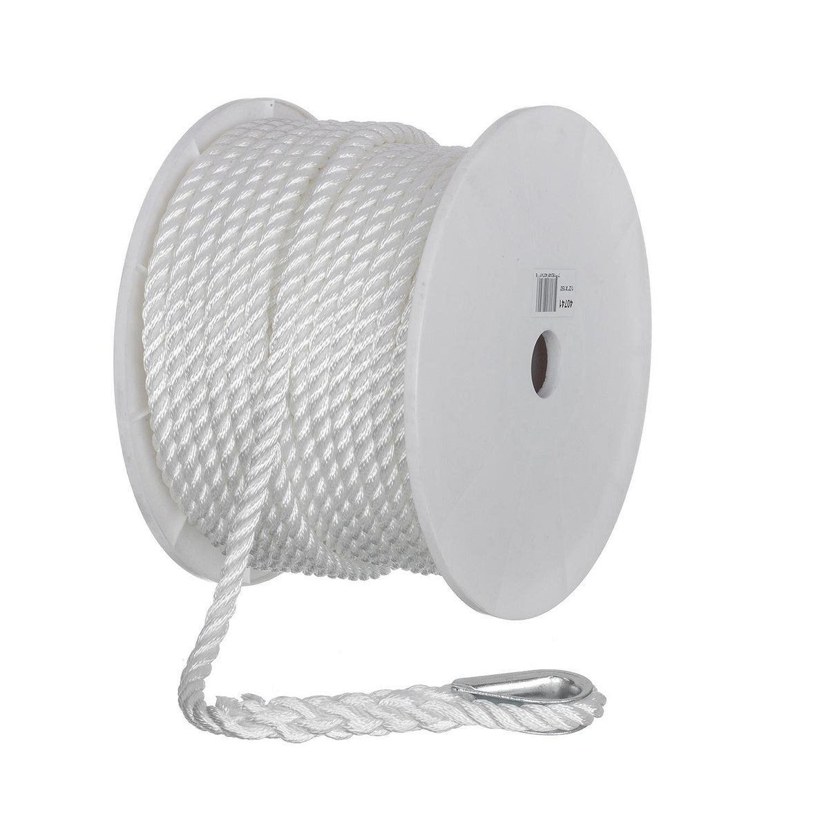 Seachoice 40741 3-Strand Twisted Nylon Anchor Line - White, 1/2″ x 150'