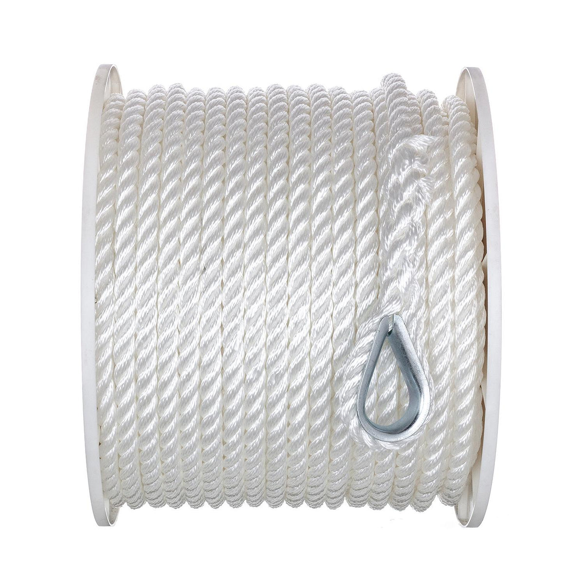 Seachoice 40751 3-Strand Twisted Nylon Anchor Line - White, 1/2″ x 200'