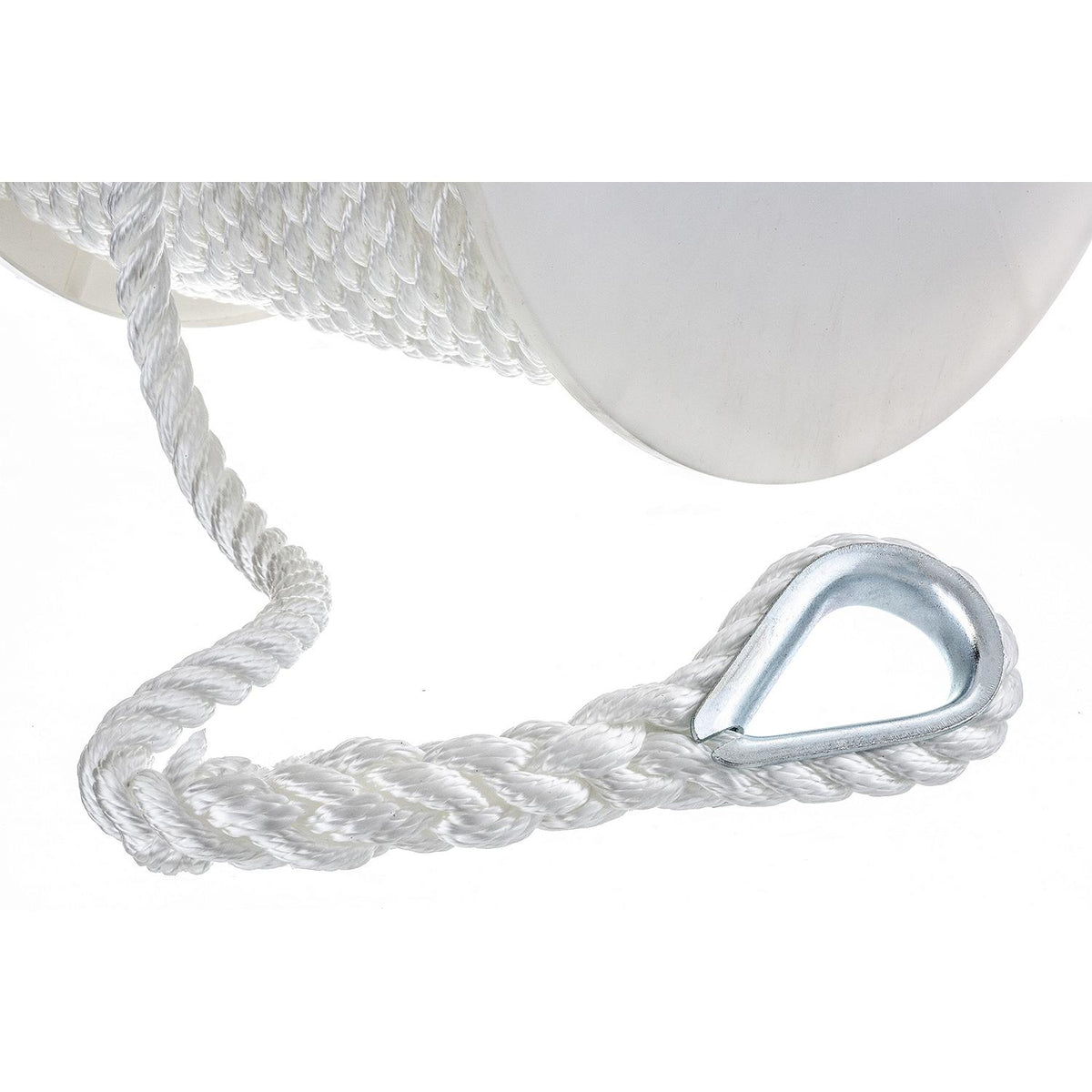 Seachoice 40751 3-Strand Twisted Nylon Anchor Line - White, 1/2″ x 200'