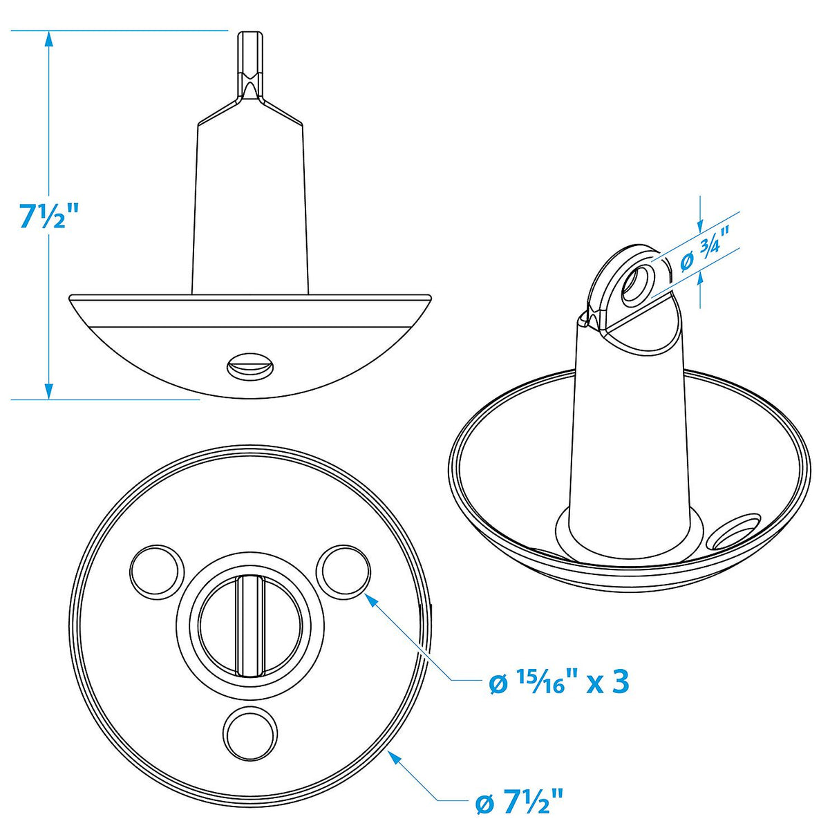 Seachoice Mushroom Anchor Black Vinyl Coated / 10 lbs.