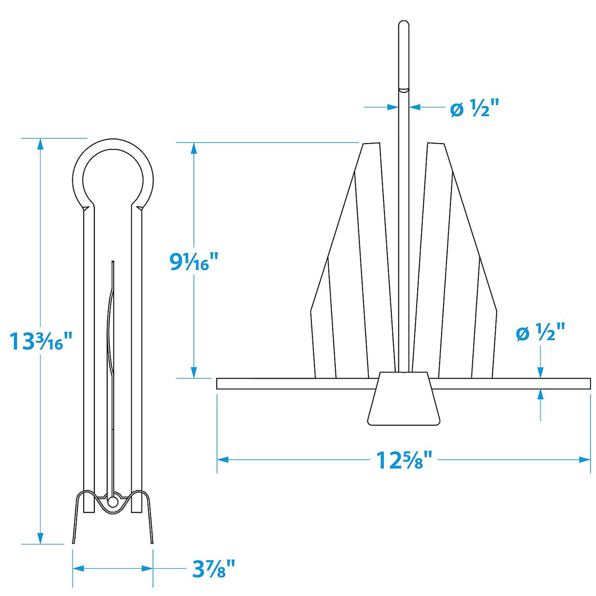 Seachoice 41610 Hot Dipped Galvanized Utility Anchor, Size 7E