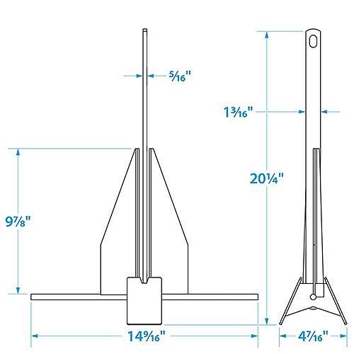 Seachoice 41710 Hot Dipped Galvanized Deluxe Anchor, Size 4S