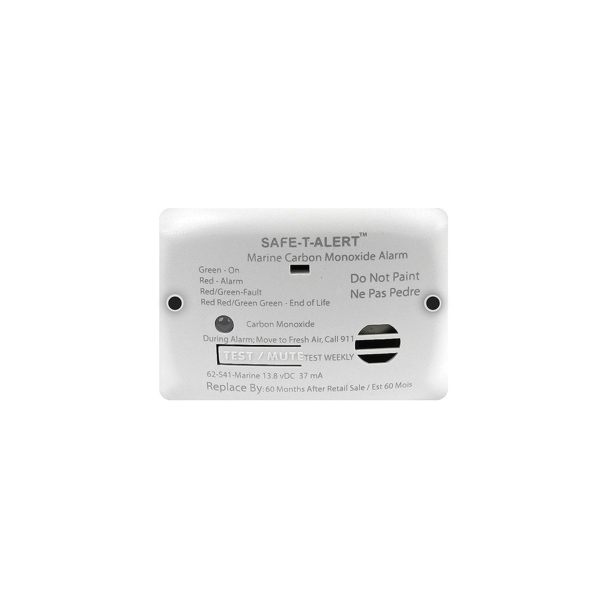 Seachoice 46361 62 Series Carbon Monoxide Detector, Flush Mount