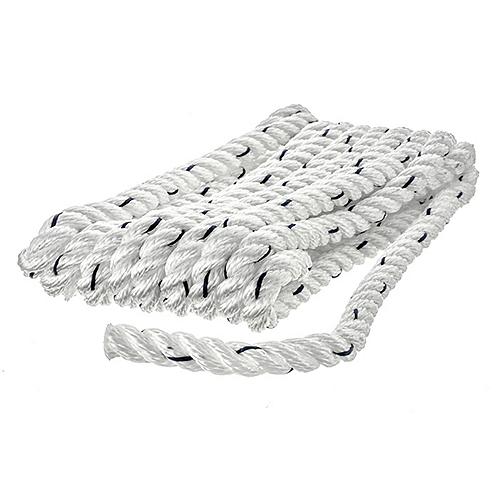 Seachoice Premium 3 Strand Twisted Nylon Dock Line - White With Blue Tracer