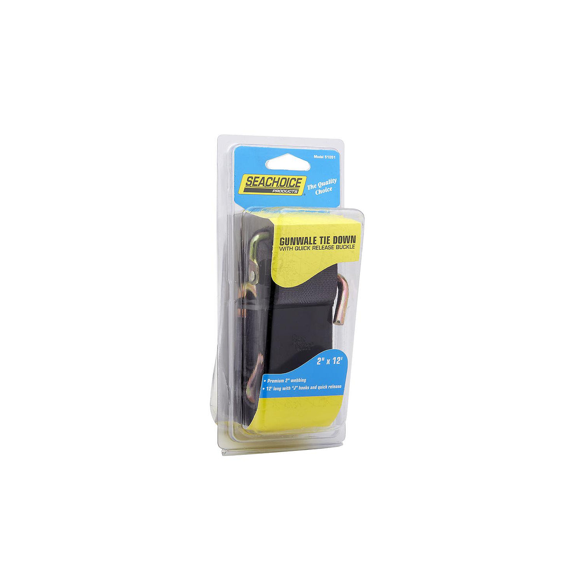 Seachoice Premium Gunwale Trailer Tie Down Strap 2″ Wide - Black