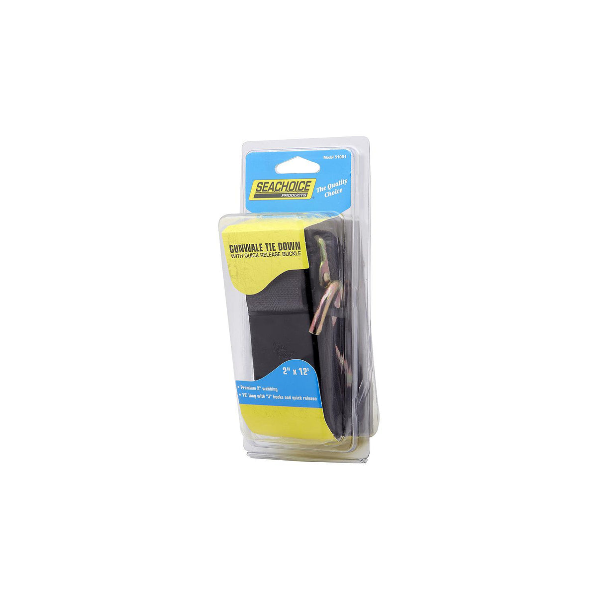 Seachoice Premium Gunwale Trailer Tie Down Strap 2″ Wide - Black