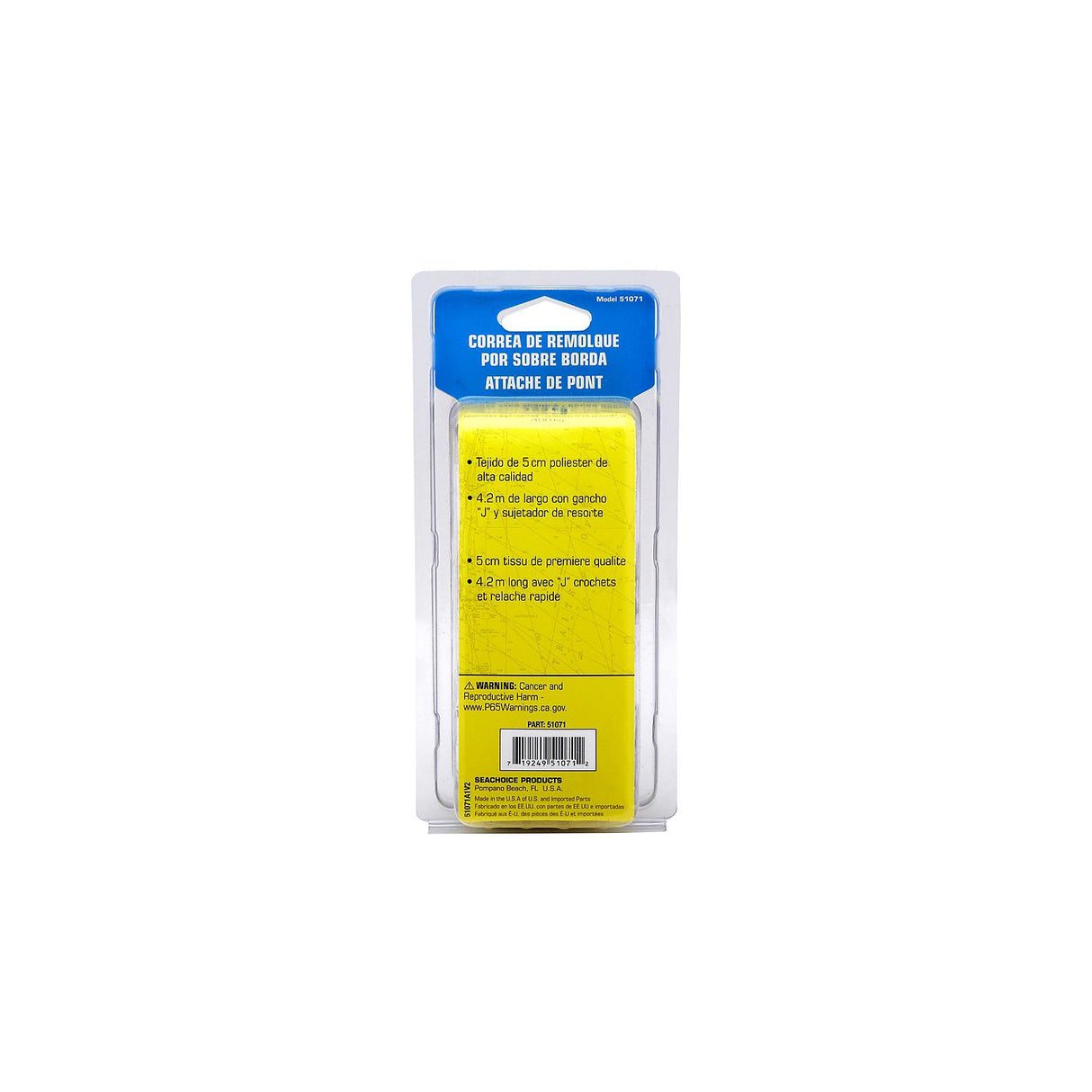 Seachoice Premium Gunwale Trailer Tie Down Strap 2" Wide - Black