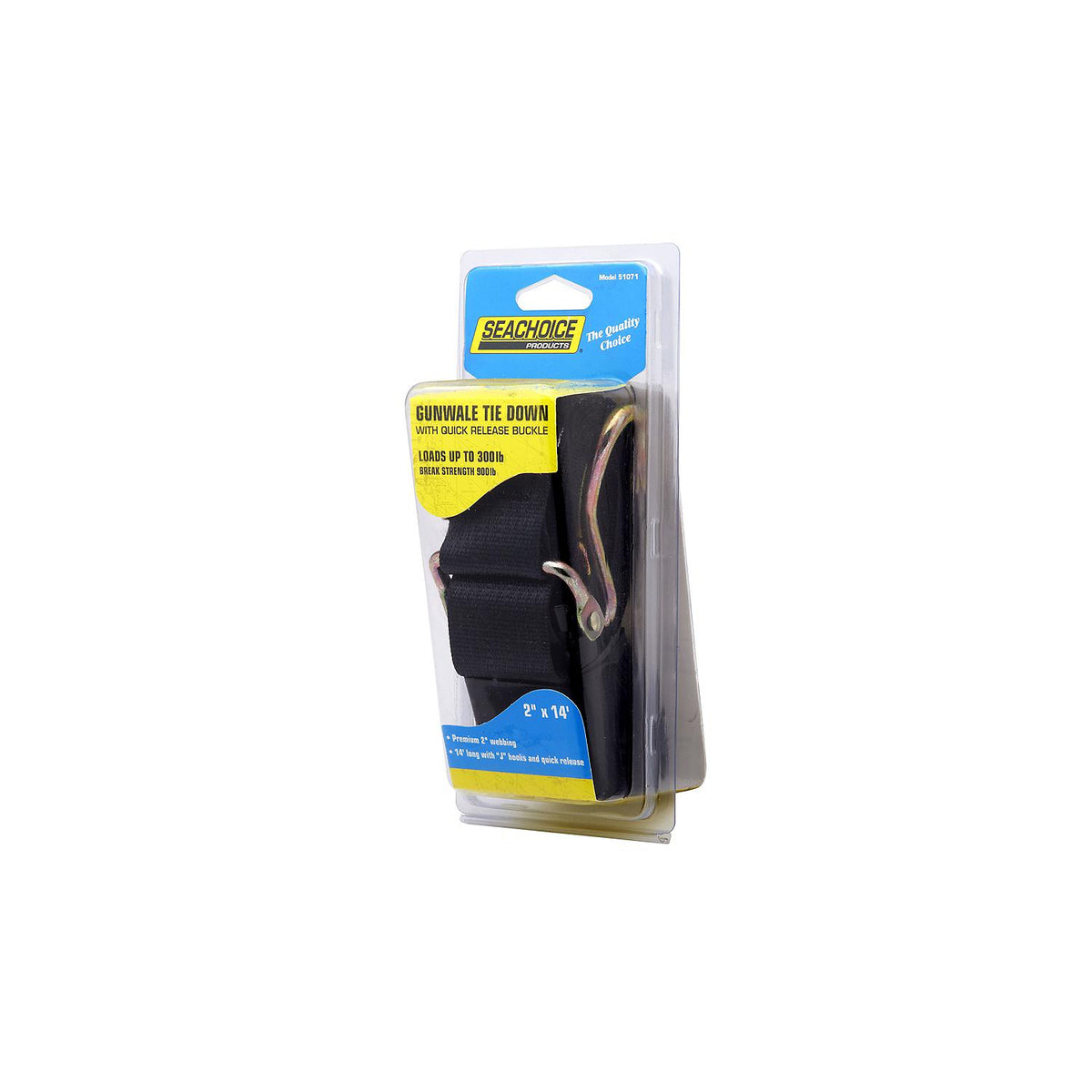 Seachoice Premium Gunwale Trailer Tie Down Strap 2″ Wide - Black