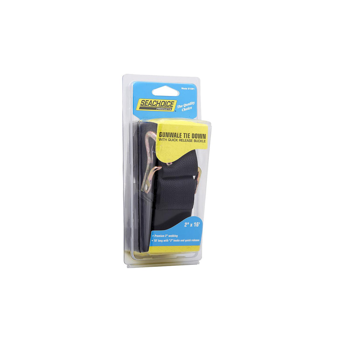 Seachoice Premium Gunwale Trailer Tie Down Strap 2″ Wide - Black