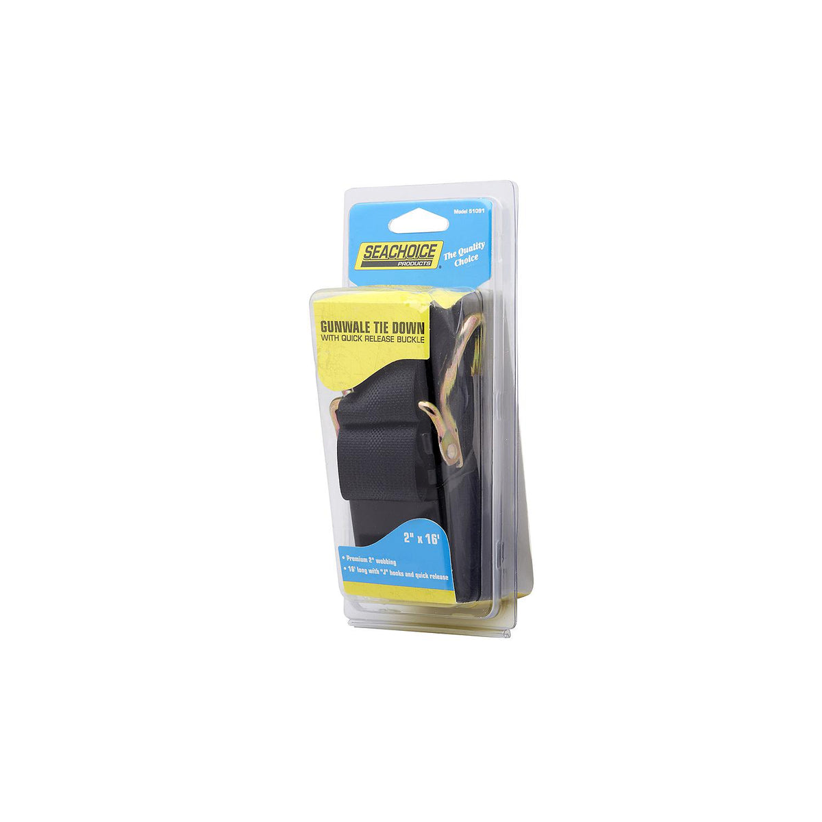 Seachoice Premium Gunwale Trailer Tie Down Strap 2″ Wide - Black