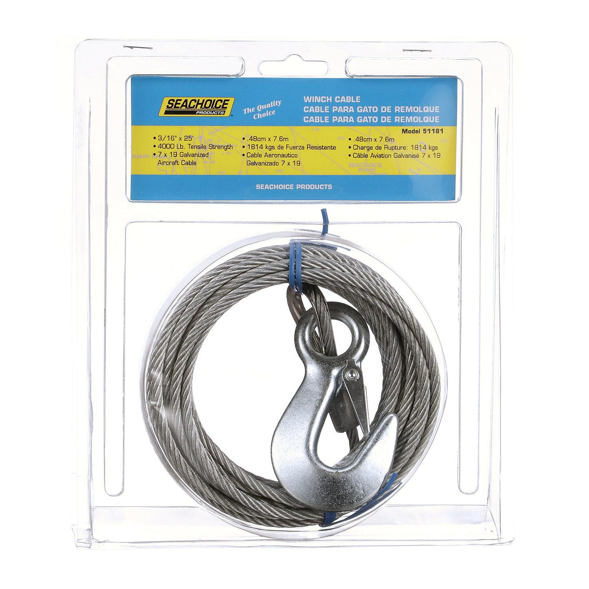 Seachoice 25' Galvanized Winch Cable