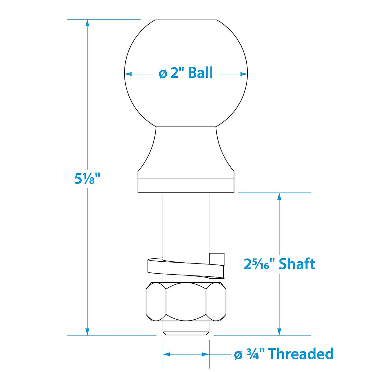 Seachoice Chrome Plated Steel Trailer Coupler Ball